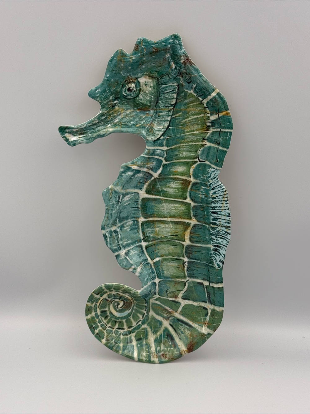 Pier 1 Imports Spikey Seahorse Serving Tray Melamine Platter Coastal Decor 13”